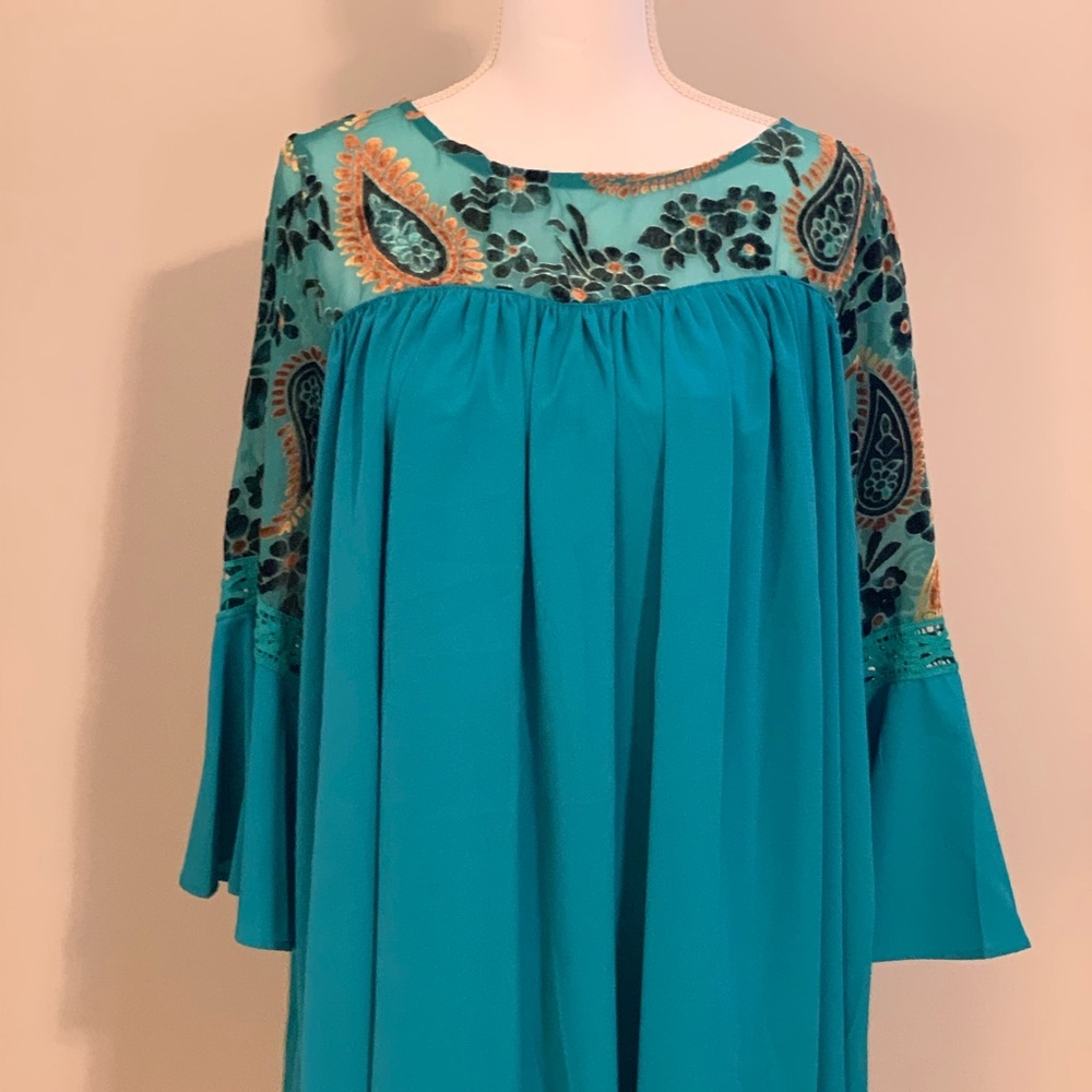 Umgee teal blue dress